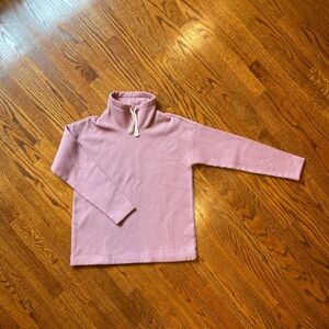 L.L. Bean Mauve Waffle Funnel Neck Pullover - Size Medium